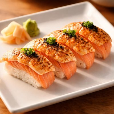 明太子炙烧三文鱼寿司