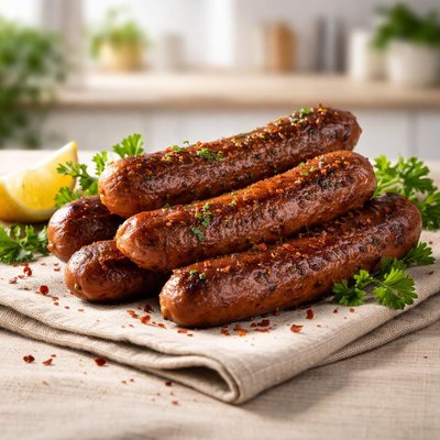 Merguez spiced lamb sausage