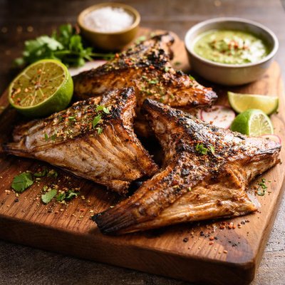 Mesquite grilled baja kanpachi collar