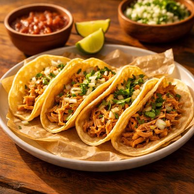 Mexican-style chicken tacos de canasta