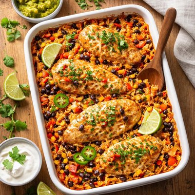 Mexican chicken bake rice