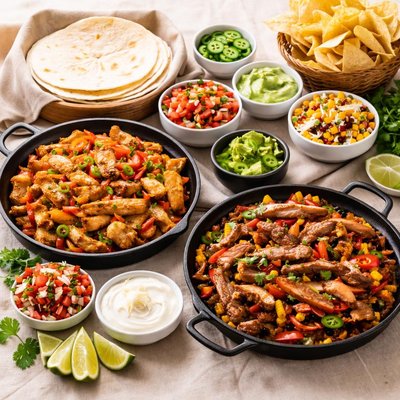 Mexican fajita buffet