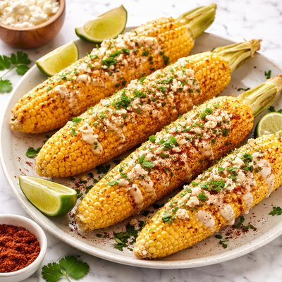 Mexican street corn on the cob