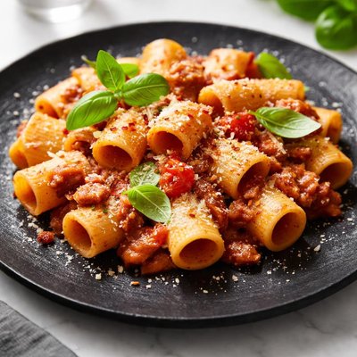 Mezzi rigatoni pasta