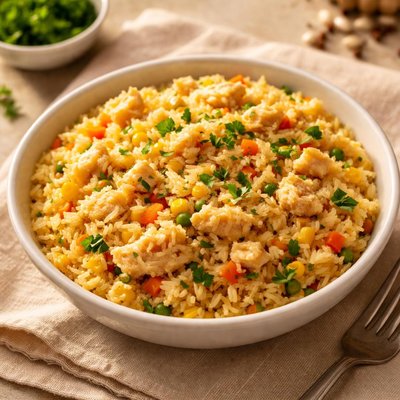 Microwave chicken flavoured rice