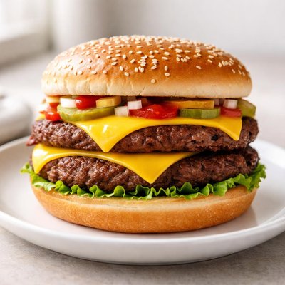 Microwave double quarter pounder cheese burger