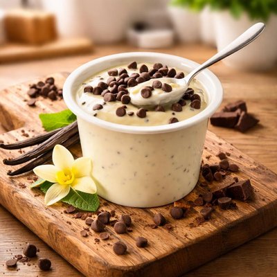 Milbona vanilla yoghurt with chocolate chips