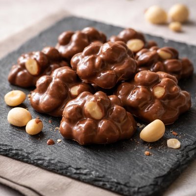 Milk chocolate macadamia nut cluster