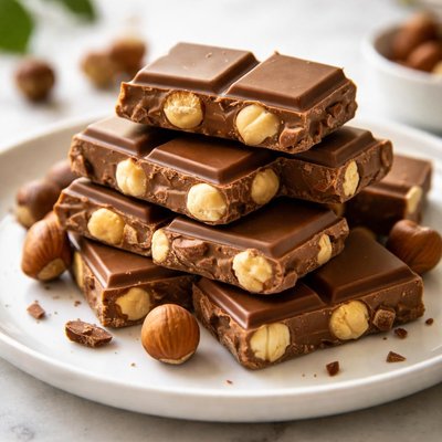 Milk chocolate with hazelnuts
