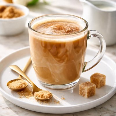 Milk coffee with sugar