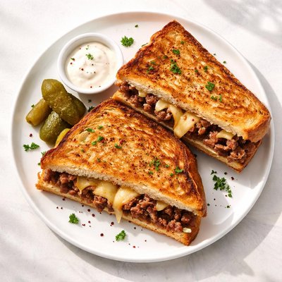 Mince cheese toastie