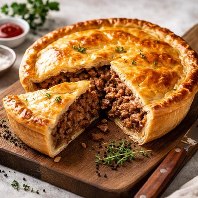 碎牛肉洋葱派