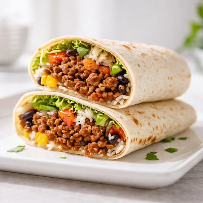 Minced beef and rice wrap