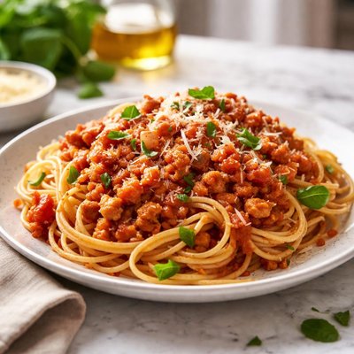Minced chicken bolognese