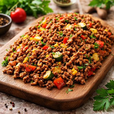 Minced meat with vegetables