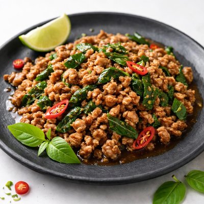 Minced pork with thai basil