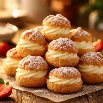 Mini bigne alla crema