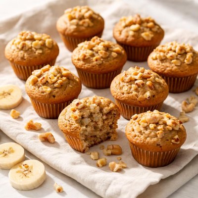 Mini banana nut muffins