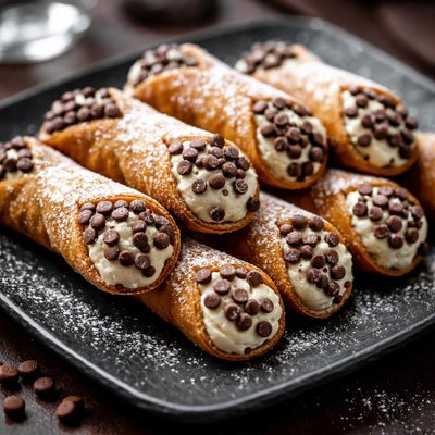 Mini cannoli with chocolate chips