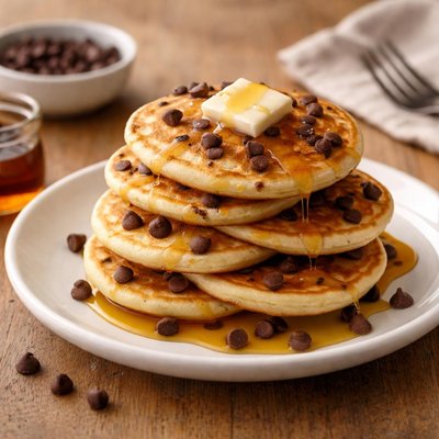 Mini chocolate chip eggo pancakes