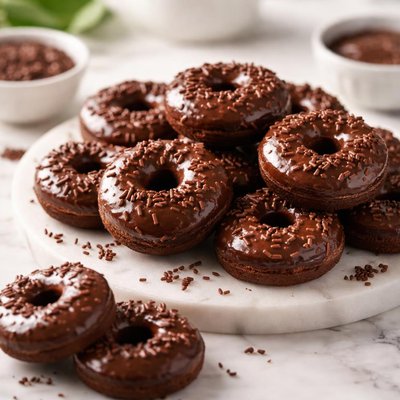 Mini chocolate donuts