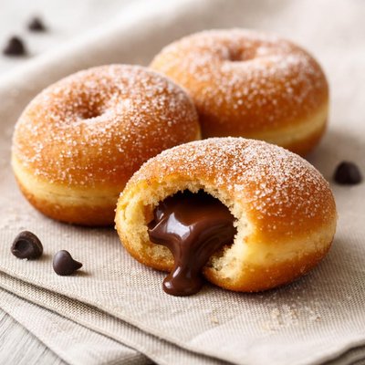 Mini chocolate filled donut