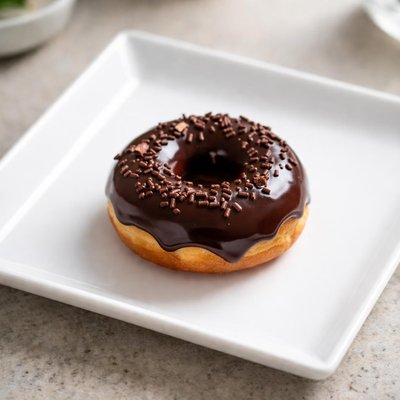 Mini chocolate glazed doughnut