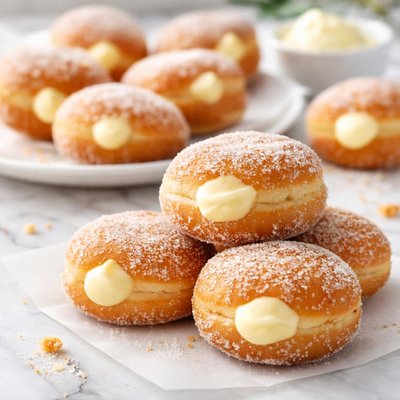 Mini cream filled donut