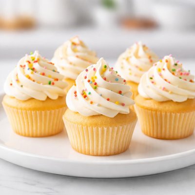 迷你香草口味杯子蛋糕带糖霜