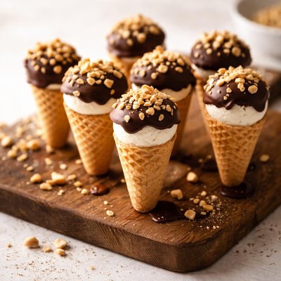 Mini drumstick ice cream cones