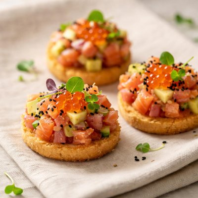تارتار السمك صغير الحجم