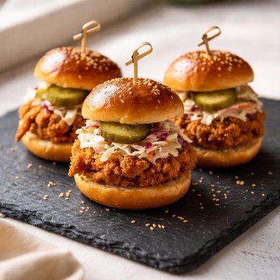 Mini fried chicken sandwich