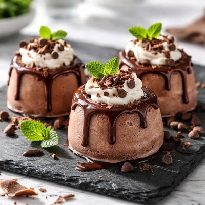 Mini frozen chocolate custard