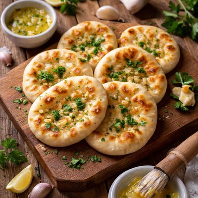 Mini garlic naan