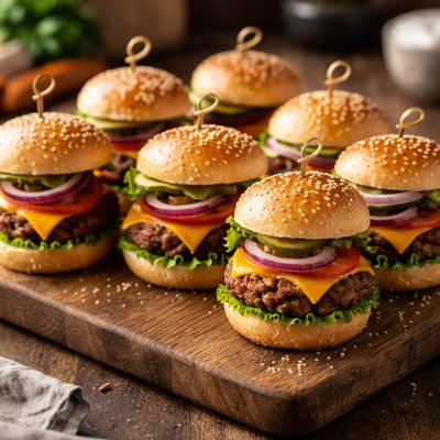迷你汉堡堡滑牛肉