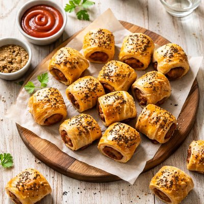 Mini homemade sausage roll