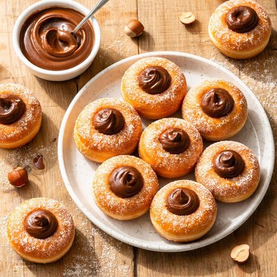 迷你榛子巧克力甜甜圈