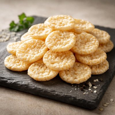 Mini rice crisps