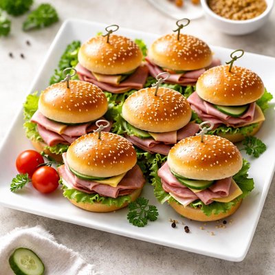 Mini sandwiches with ham