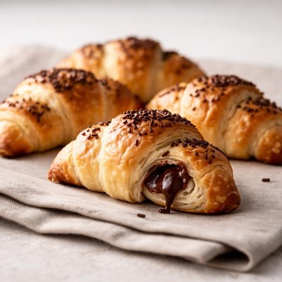 Mini cruasán de chocolate