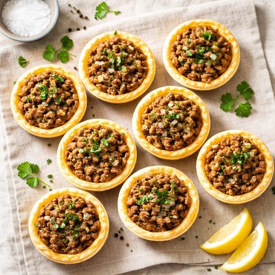 Mini tarts with meat filling