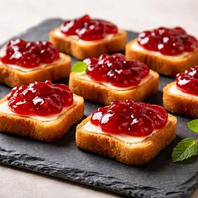 Mini toast with jelly