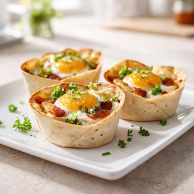 迷你玉米饼和鸡蛋