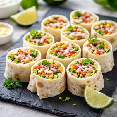 Mini involtini di tonno con tortilla