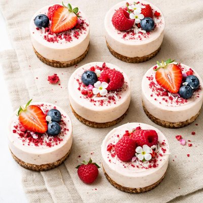Mini vegan cheese cakes