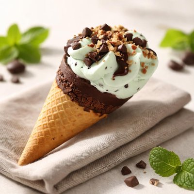 Mint chocolate chip cornetto