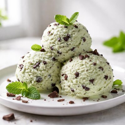 Mint chocolate chip protein ice cream
