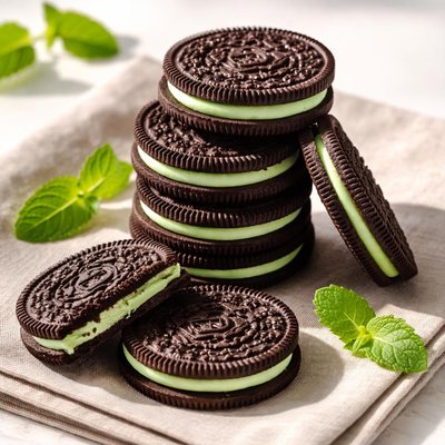 Mint oreo cookie
