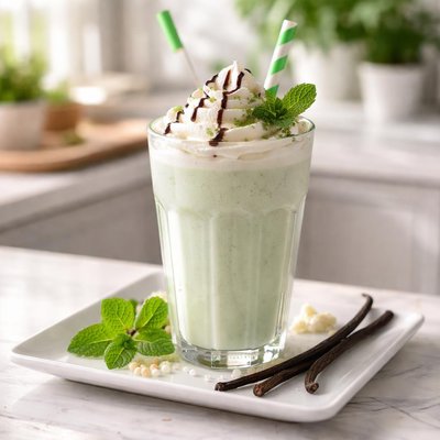 Mint vanilla milkshake