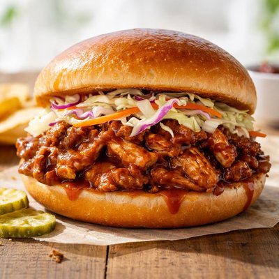 Mission barbecue pulled chicken sandwhich